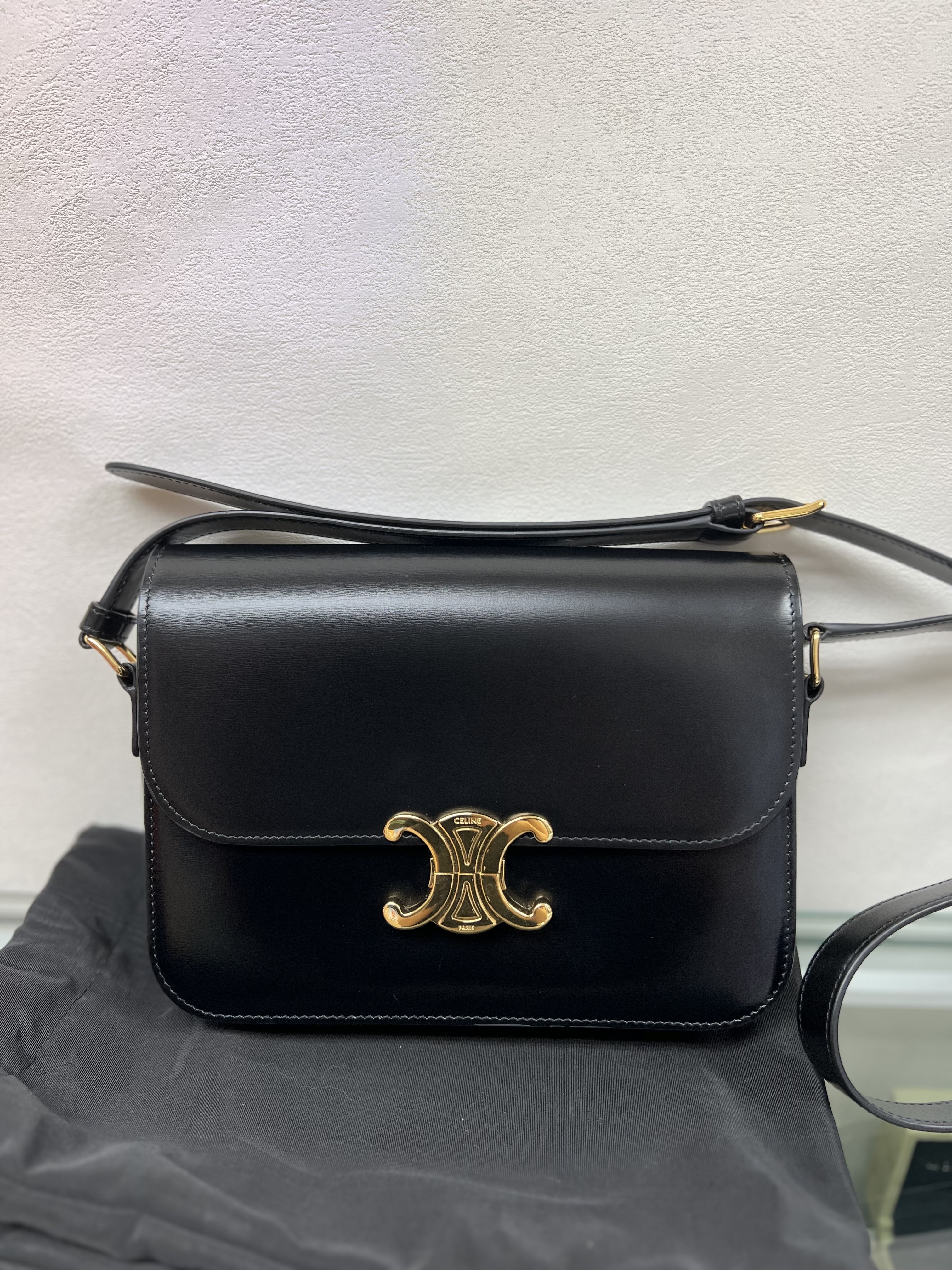 Celine triomphe medium bag (black)