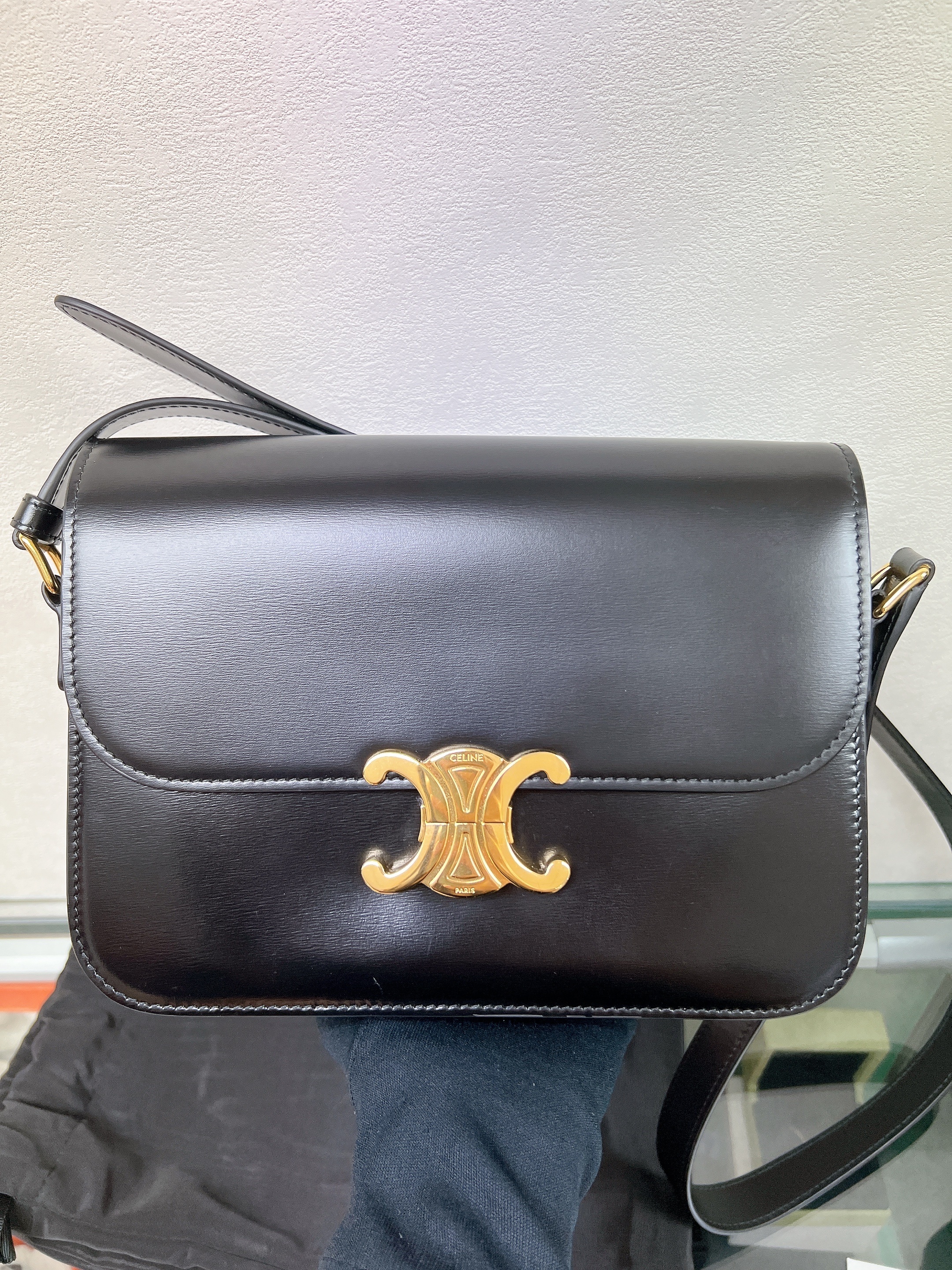 Celine triomphe medium bag (black)