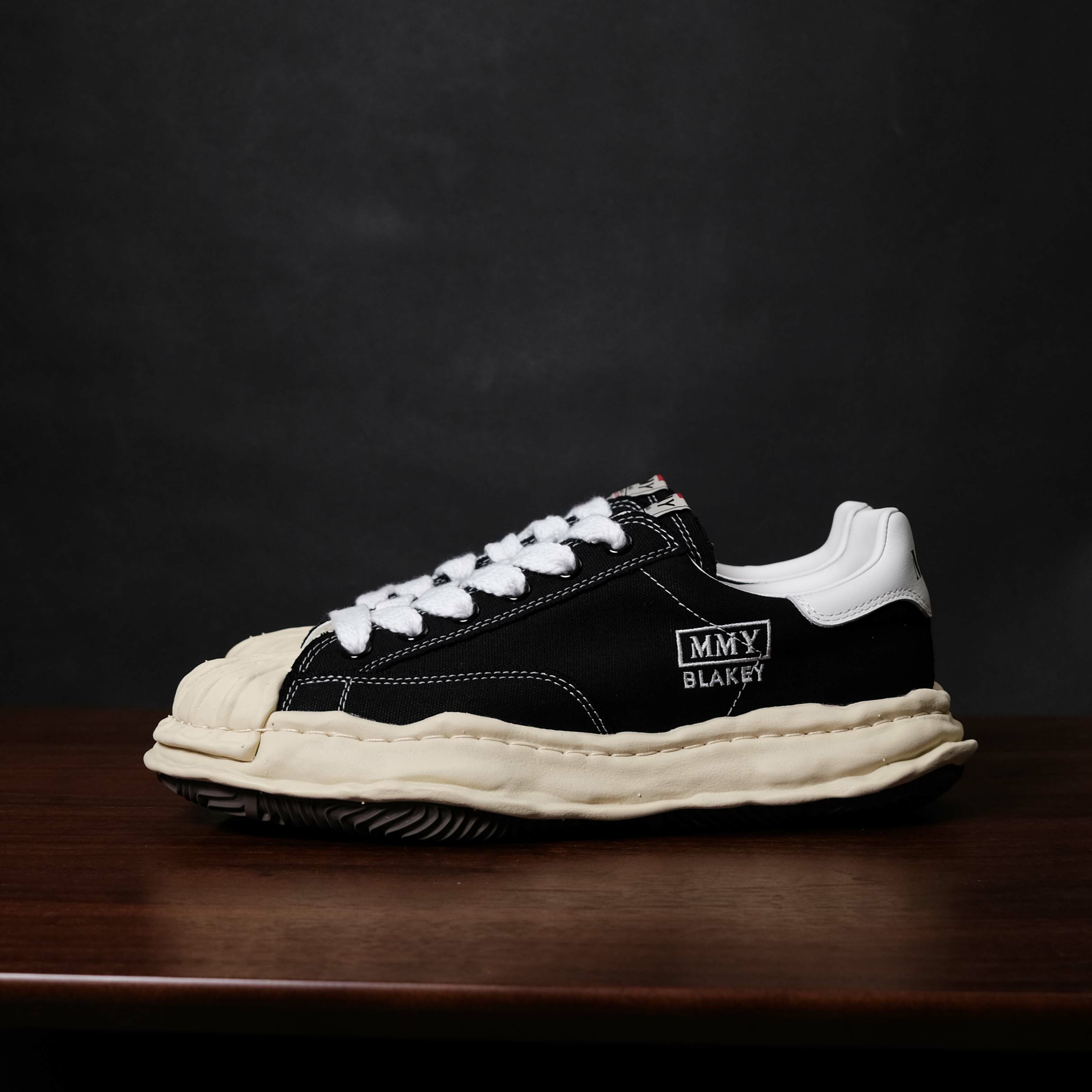 -(A1d)-MAISON MIHARA YASUHIRO BLAKEY "BLAKEY" VL OG SOLE CANVAS LOW-TOP SNEAKER MMY 三原康裕 溶解鞋 帆布低筒 貝殼頭 仿舊 -A09FW732