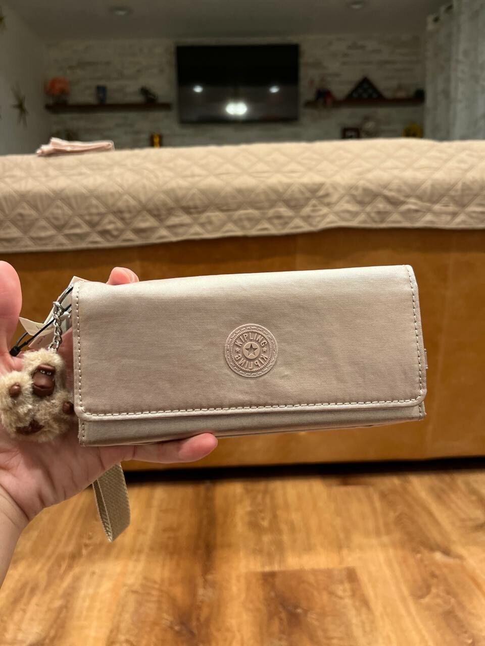 [S] KIPLING AC8151 RUBI LARGE METALLIC WRISTLET WALLET,QUARTZ METALLIC, 882256454680 (SKP243)