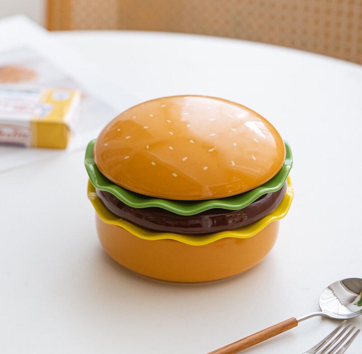 <快速出貨>漢堡堡 可愛 創意 陶瓷疊疊餐盤