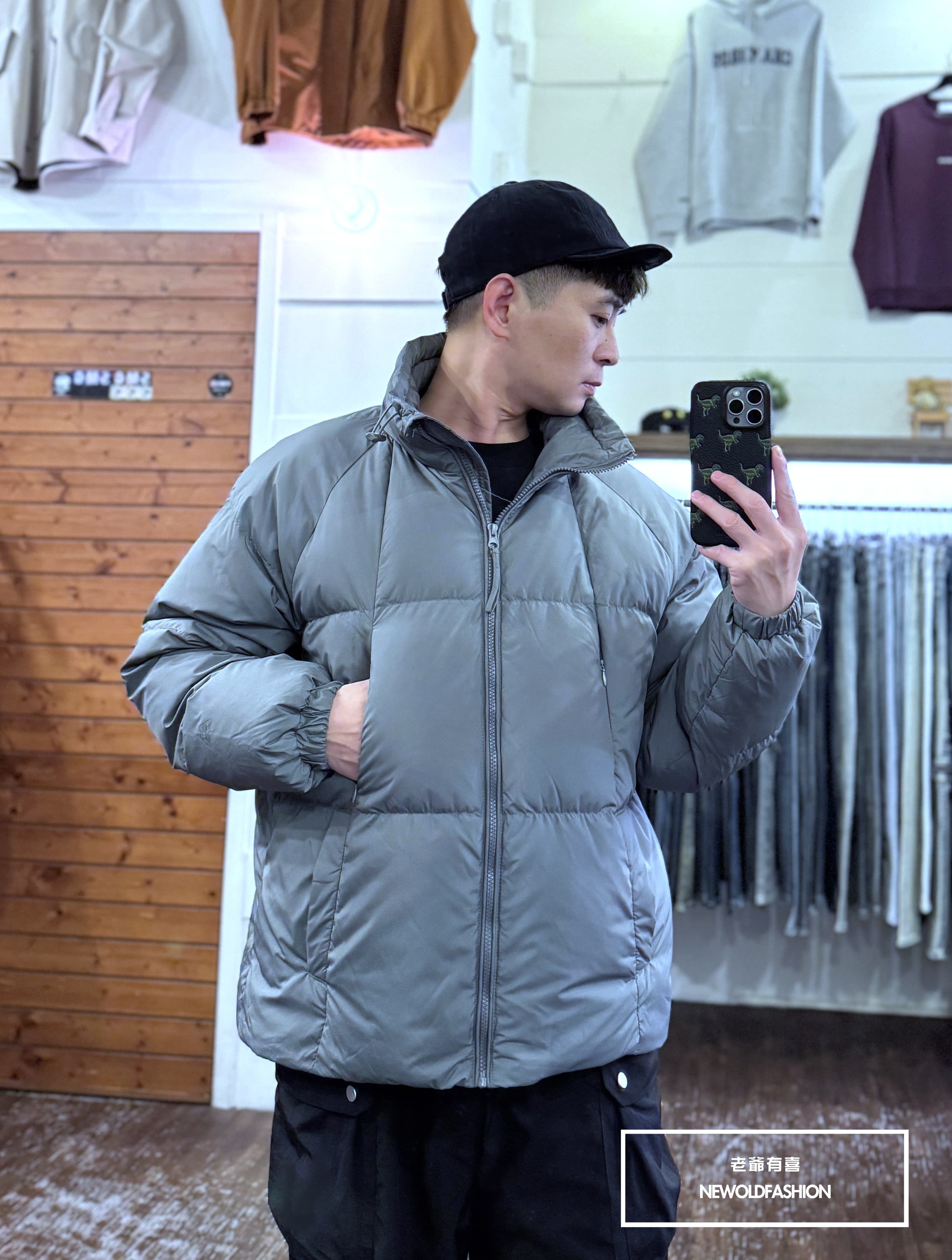 『新品上市』重磅多口袋素色防風防水羽絨外套-灰(NOF24115262)