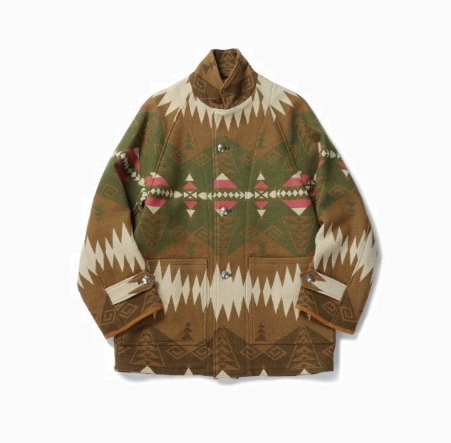 VISVIM HOPILAND COAT NATIVE BLANKET - KHAKI PRE ORDER ITEM (預訂中)