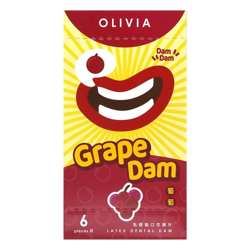 Olivia Grape Scent 6's Pack Latex Dental Dam