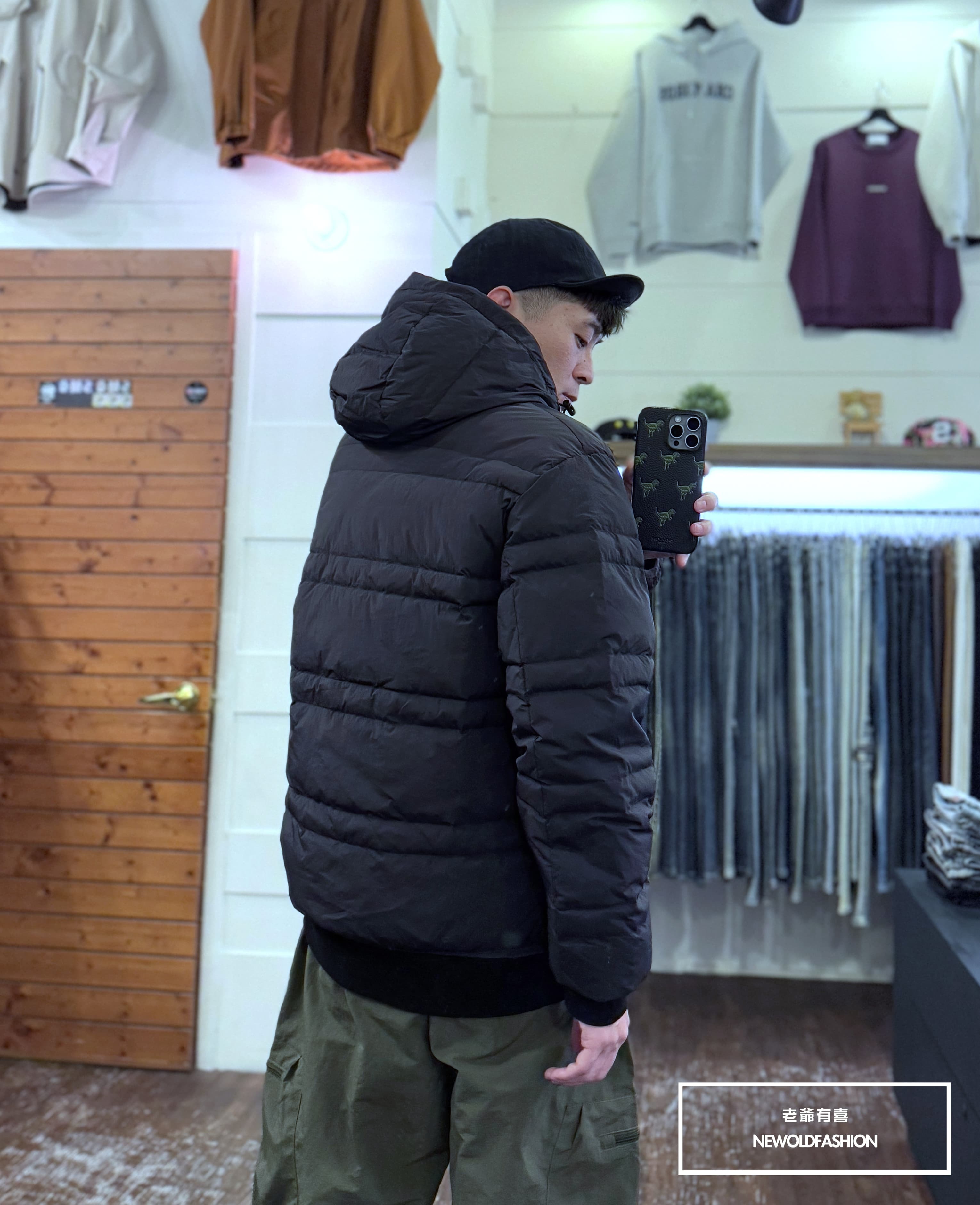 『新品上市』重磅素色可拆式連帽羽絨外套-黑(NOF24116408)