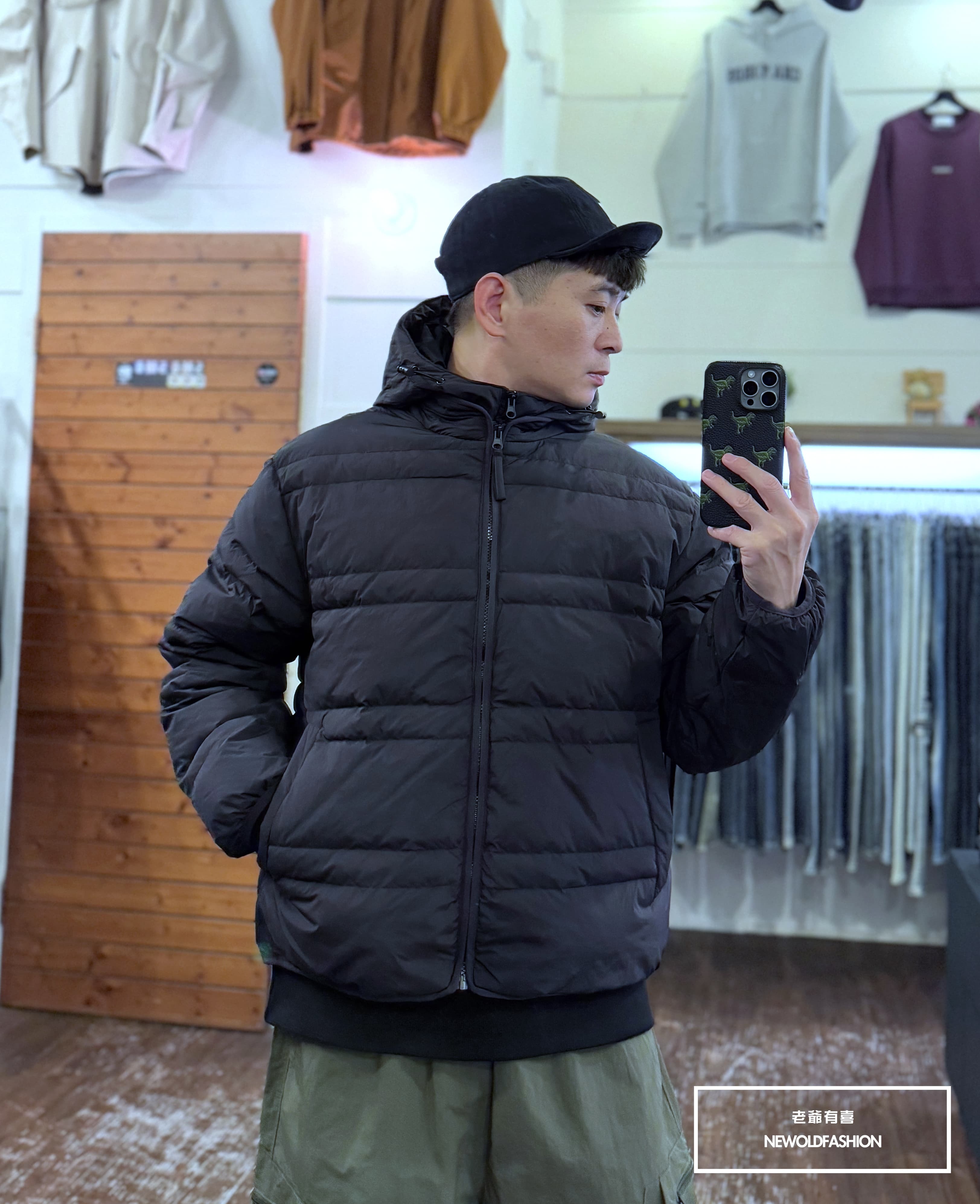 『新品上市』重磅素色可拆式連帽羽絨外套-黑(NOF24116408)