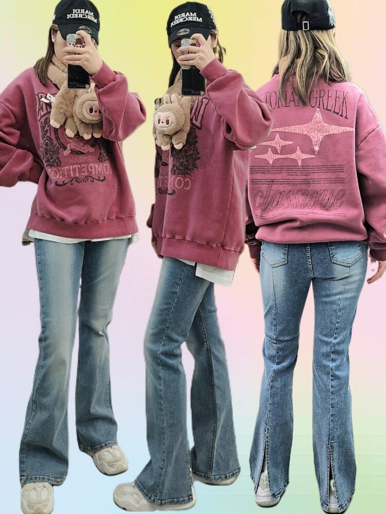 現貨韓國 超顯瘦長腿中高腰喇叭牛仔褲（此為清貨價貨品不設退換）（K11 F442）