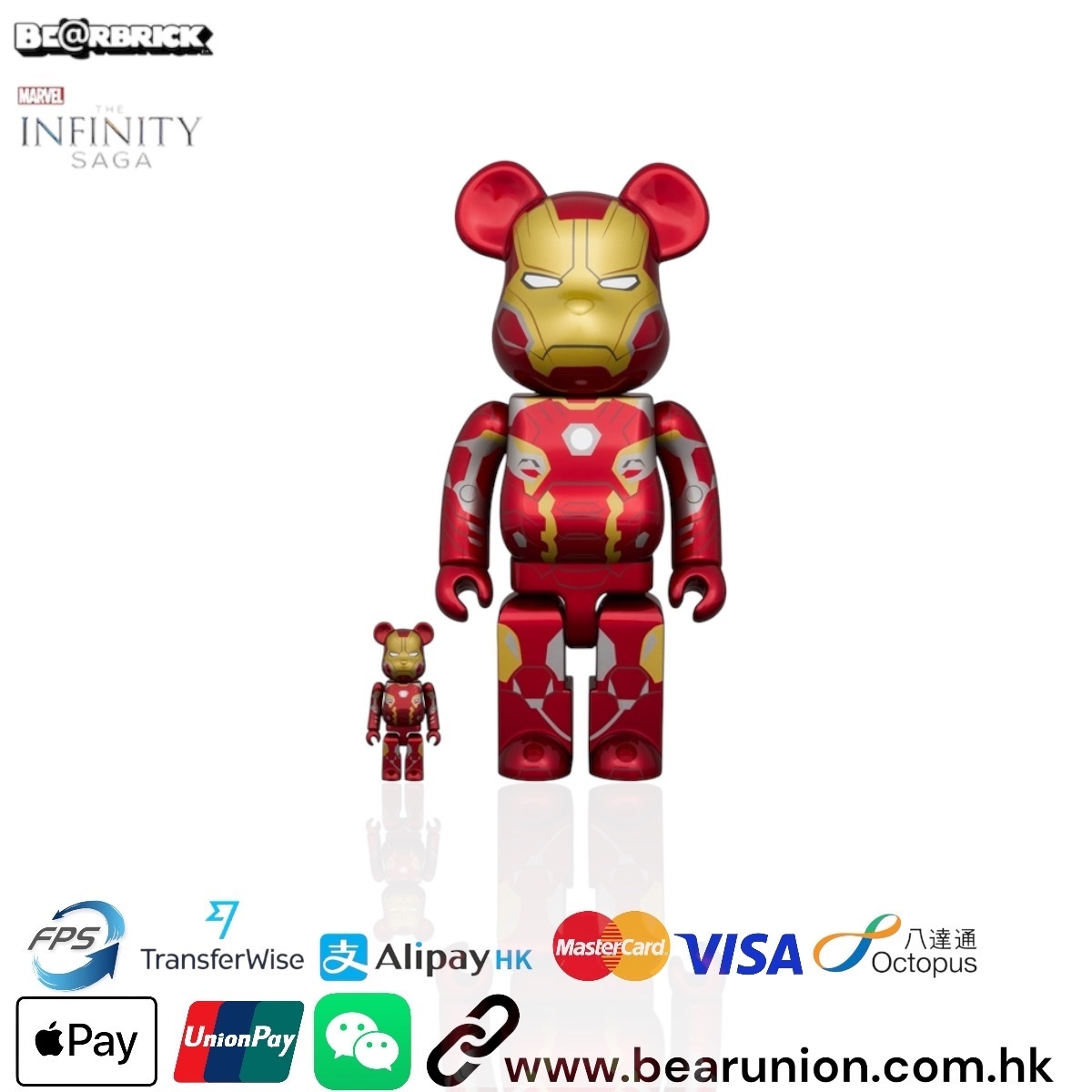 🥇現貨🥇Bearbrick 400% 100% IRON MAN MARK 45