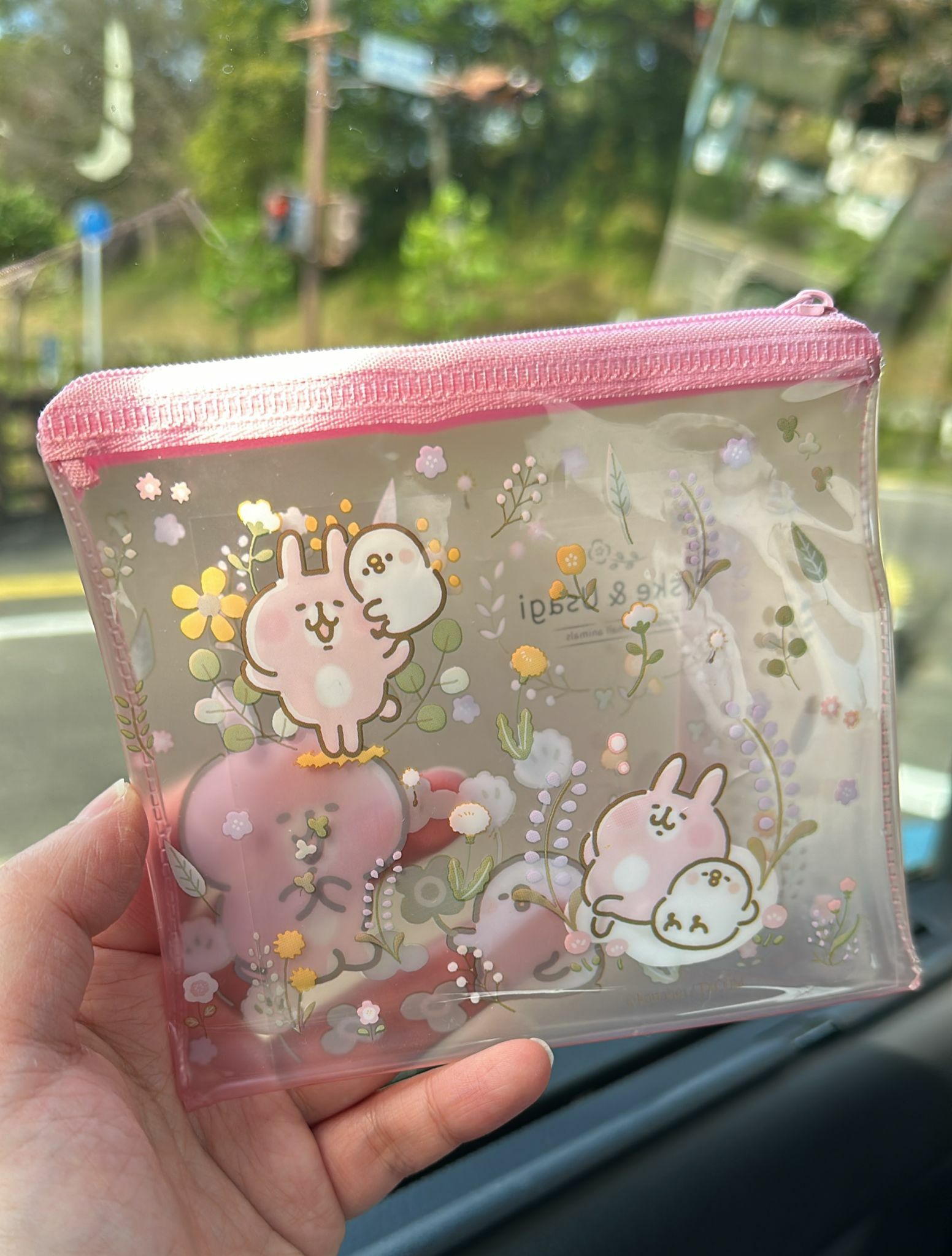 日本!! 粉紅色小拉鏈包