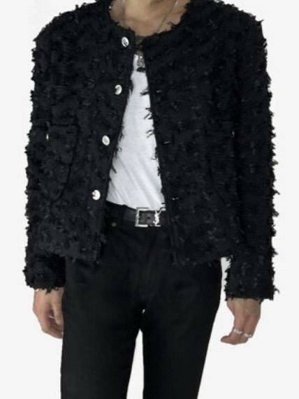 圓領碎線開胸外套 MALENKII-049JK