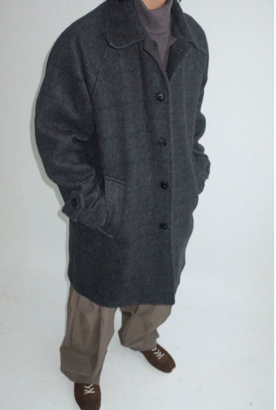 反領暗格紋中長褸 MALENKII-118JK