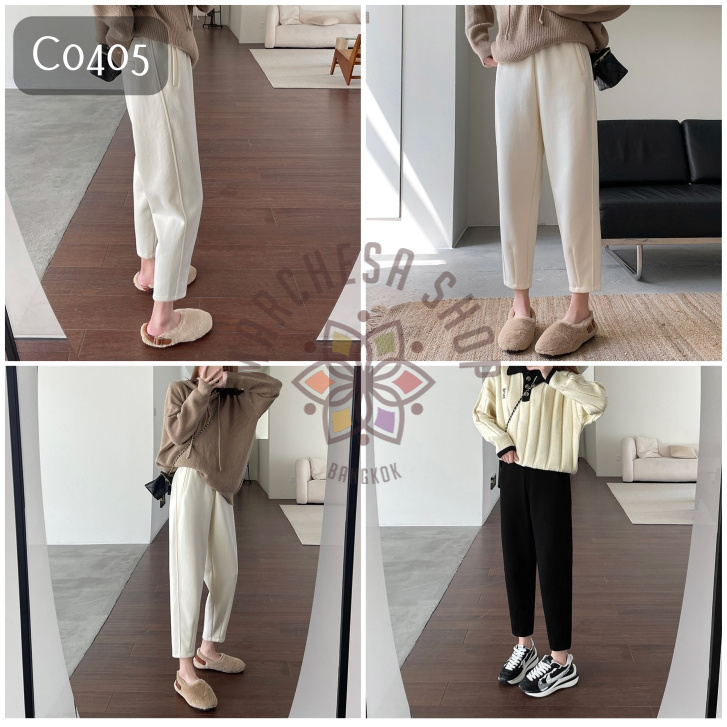 C0405- 初秋毛呢高彈力長絨褲 (大小呎碼)