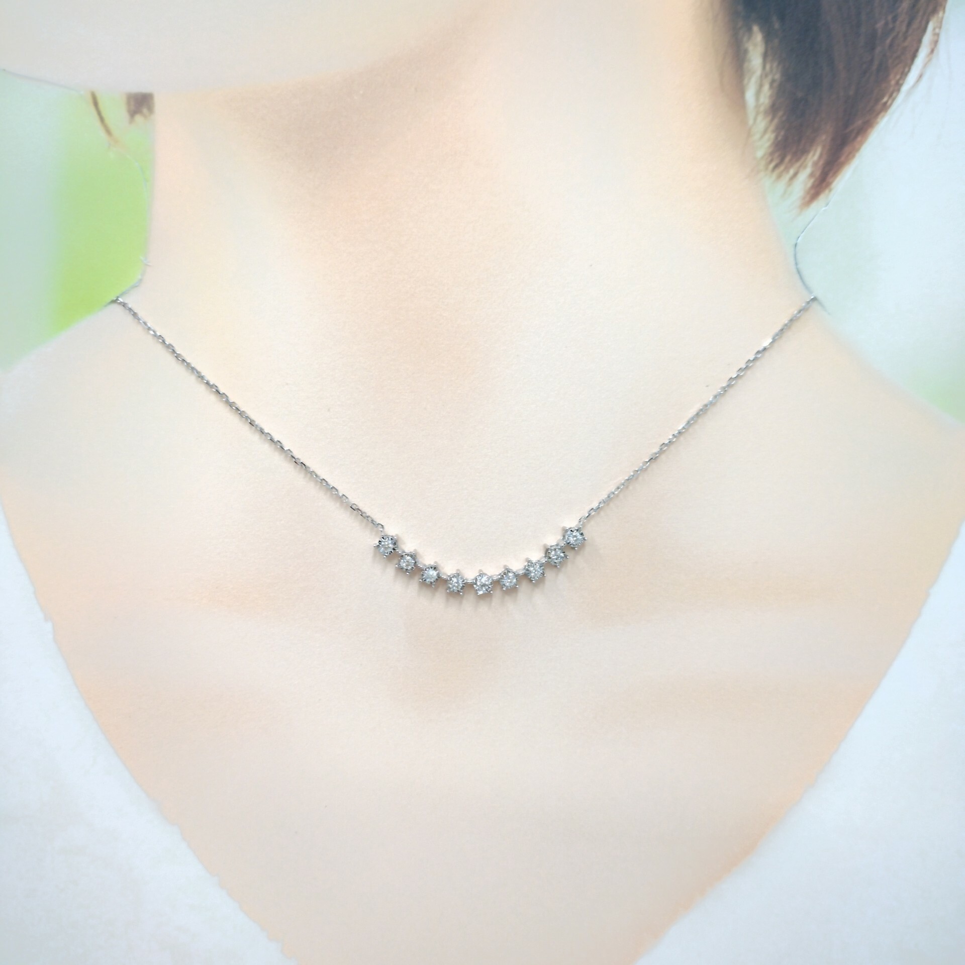 18K White Gold 0.26ct Diamond Necklace