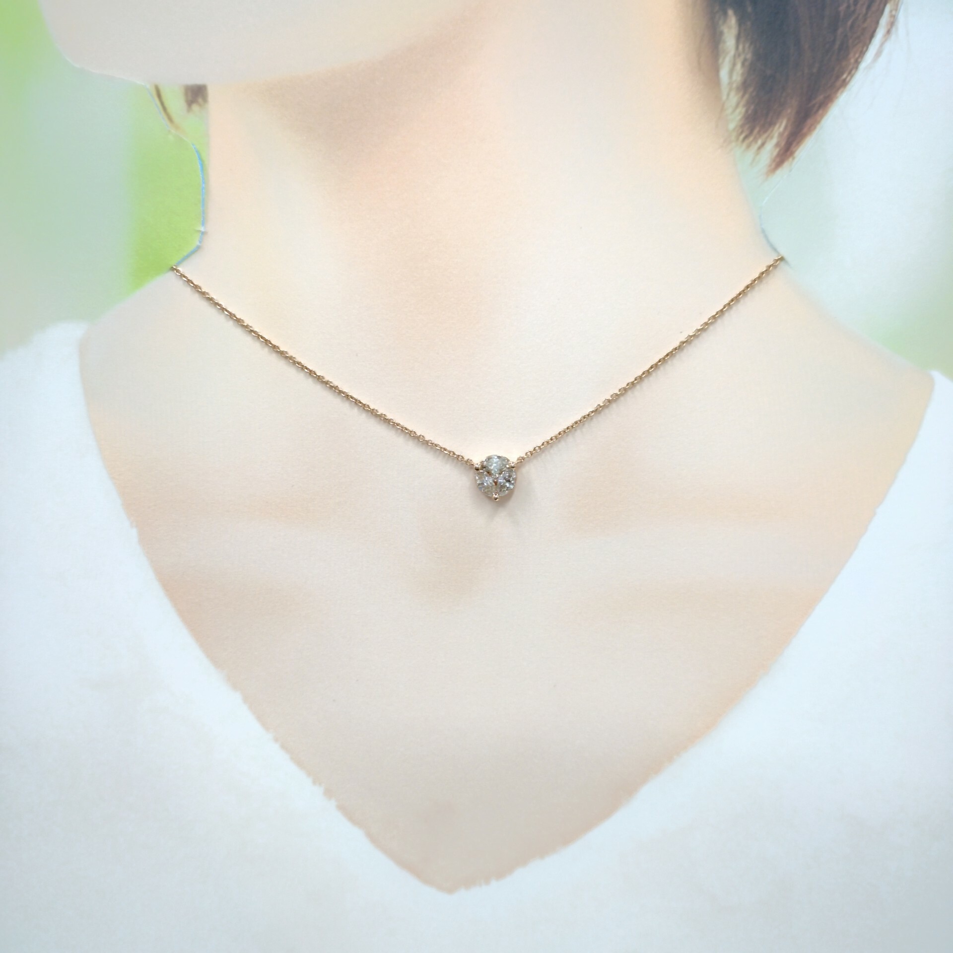 18K Rose Gold 0.84ct Diamond Necklace