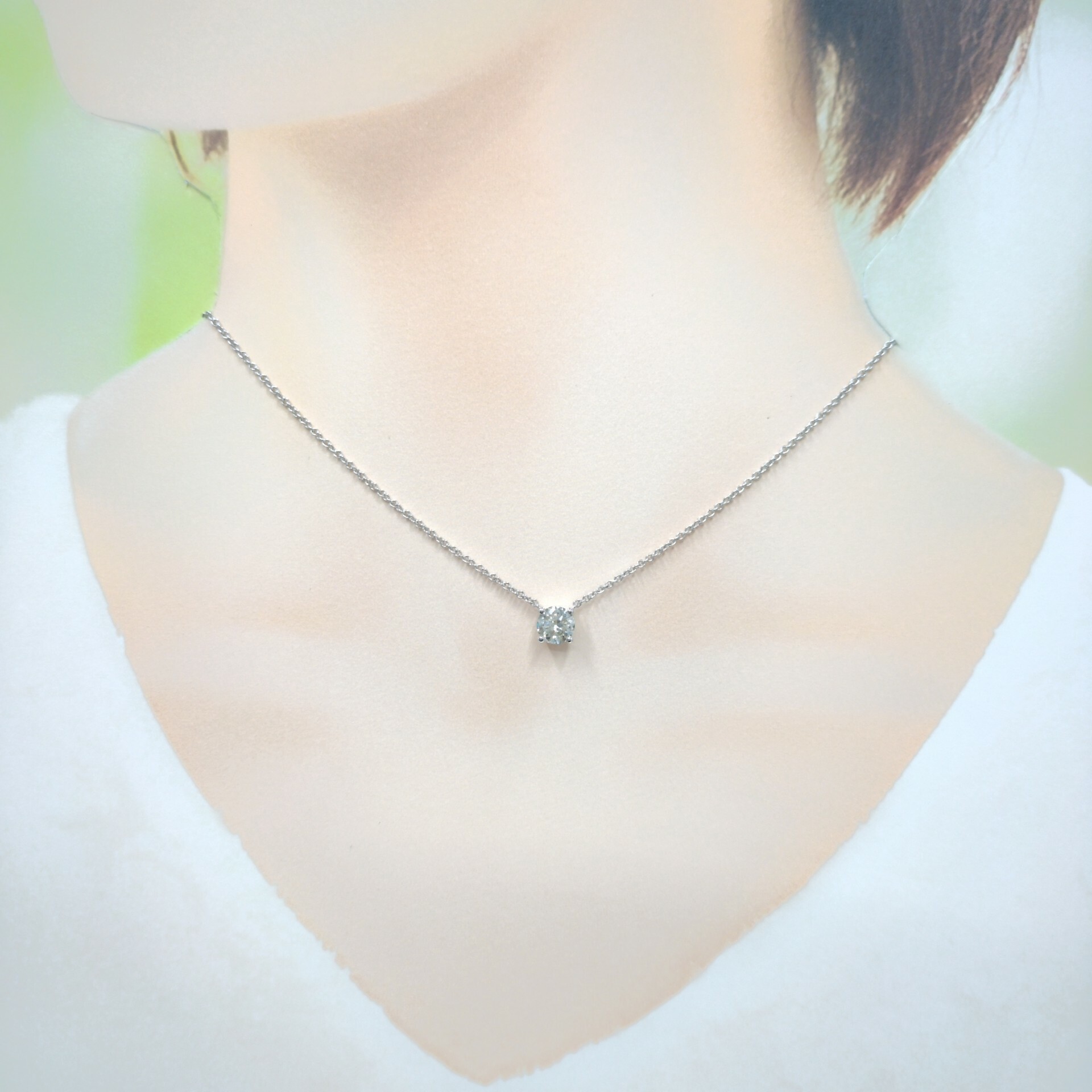 18K White Gold 0.89ct Diamond Necklace