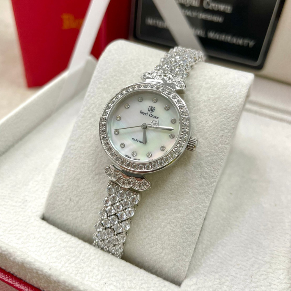 【Royal Crown】RC-2608 鑽銀白鑽銀鐵貝殼面