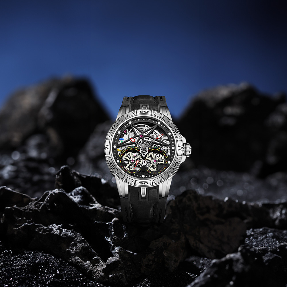 【MICHADE 米查德】MC-9902 王者競速 鏤空錶盤 防水50米 夜光刻度 自動機械機芯 腕錶