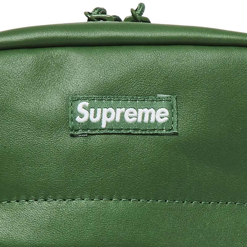 SUPREME LEATHER SHOULDER BAG GREEN 皮革單肩包小包綠色FW24B44-
