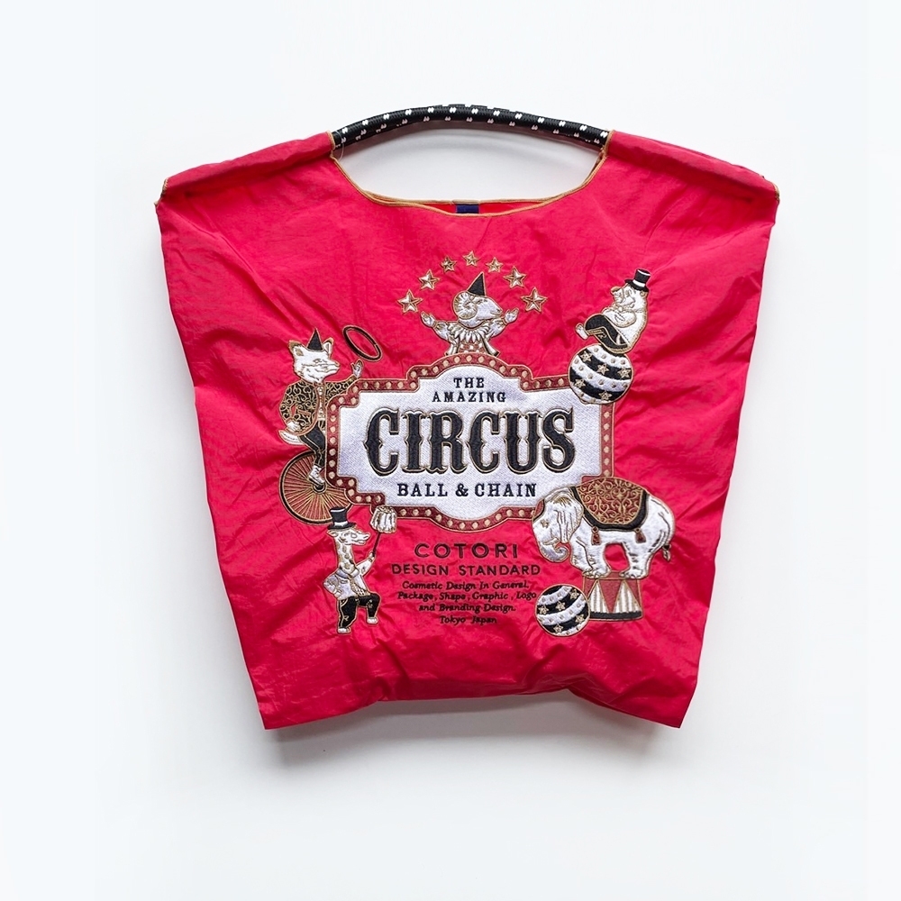 Ball＆Chain 刺繡環保購物袋 M號 - 紅 (32100705)