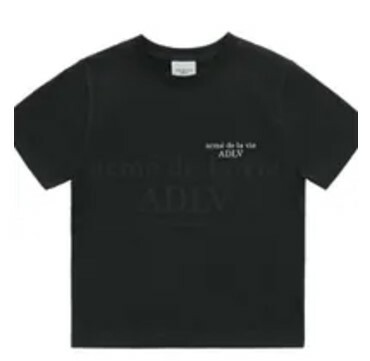 [S] ADLV KIDS BASIC LOGO SHORT SLEEVE T-SHIRT,BLACK, 24FW-TP-SS-KD-KBS (SAV363)