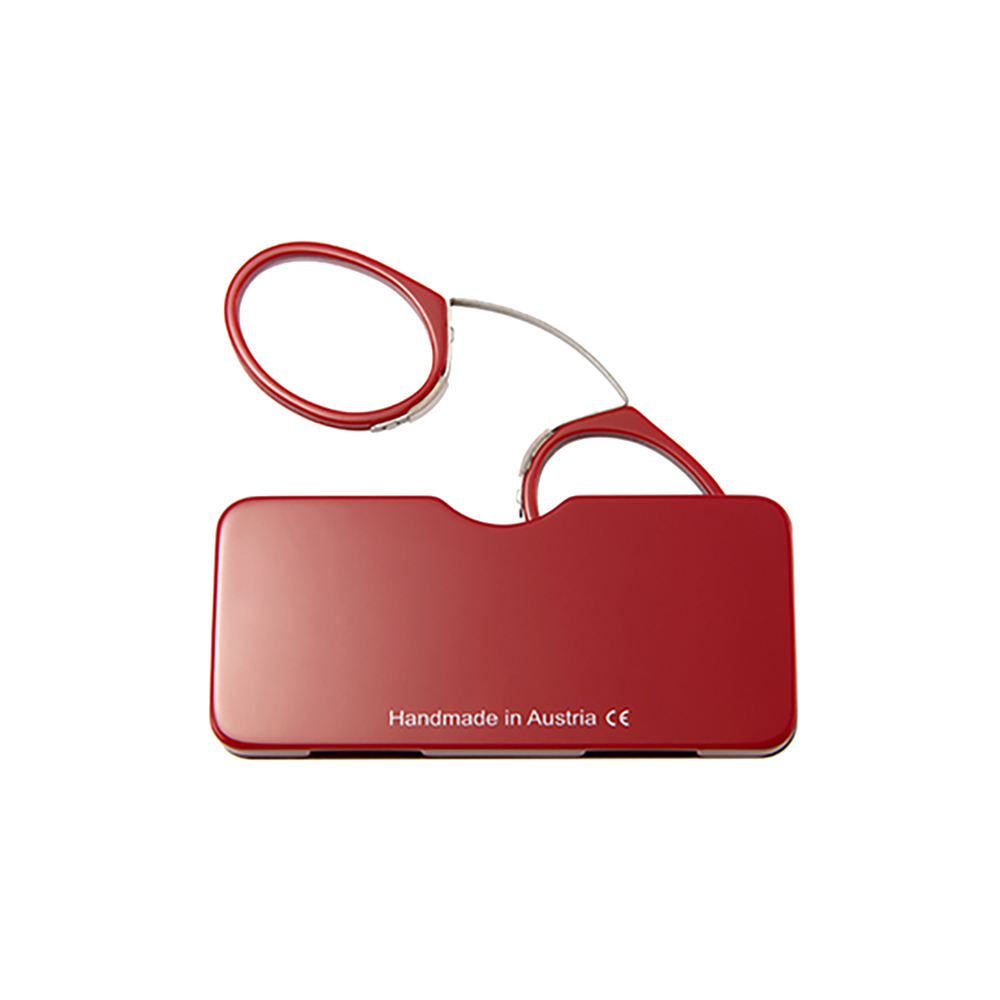 Seeoo 奧地利攜帶型夾鼻式老花眼鏡(紅)+2.00