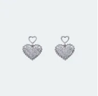 [IMPERFECTION] KOREAN JYDDM HEART CRYSTAL EARRING,SILVER, EJYS24 079 SLV [FINAL SALE] (SDF1664)