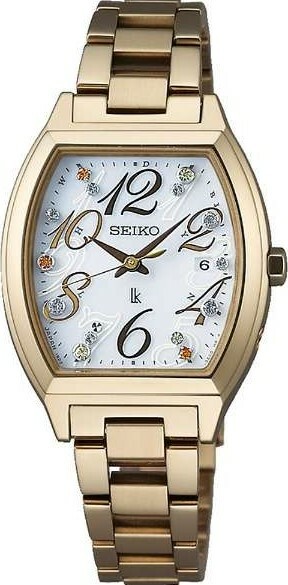 萬年鐘錶 - SEIKO 日本精工錶 LUKIA 系列 太陽能電波腕錶 酒桶型女錶  SSVW084J  / 1B22-0BB0K  錶徑 27.7MM