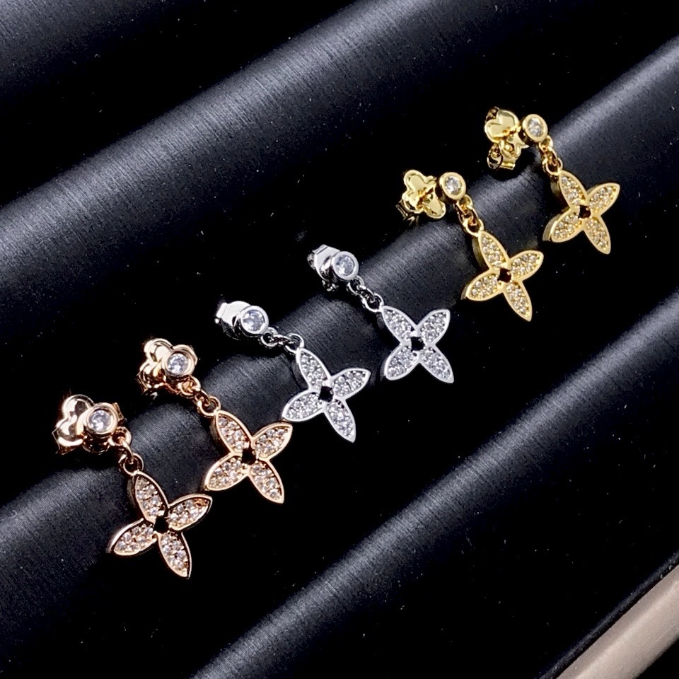 18k ldylle Blossom”滿嵌鑽老花高奢定製耳墜