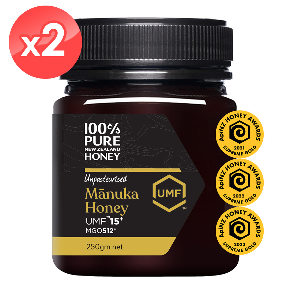 限時47折!【紐西蘭恩賜】麥蘆卡蜂蜜UMF15+(MGO512+) 2瓶組 (250公克*2瓶)/麥盧卡/Manuka Honey