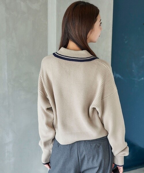 U.S. POLO ASSN. × PUBLUX / 2way Zip knit Cardigan