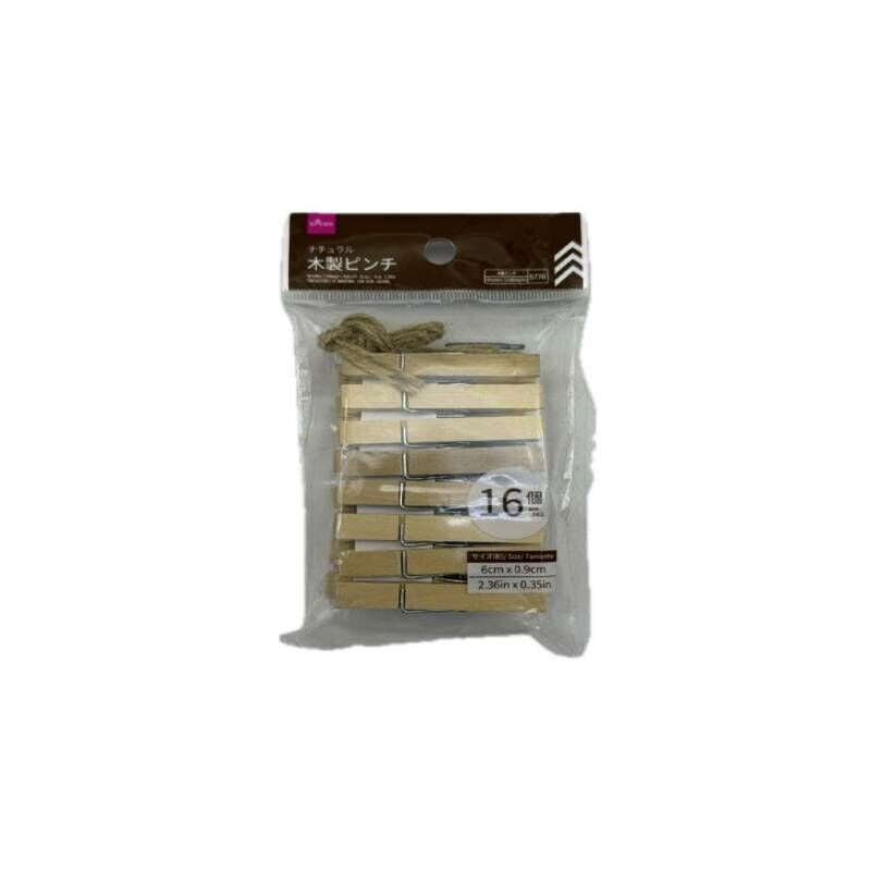 裝飾木夾麻繩/6cm 16入