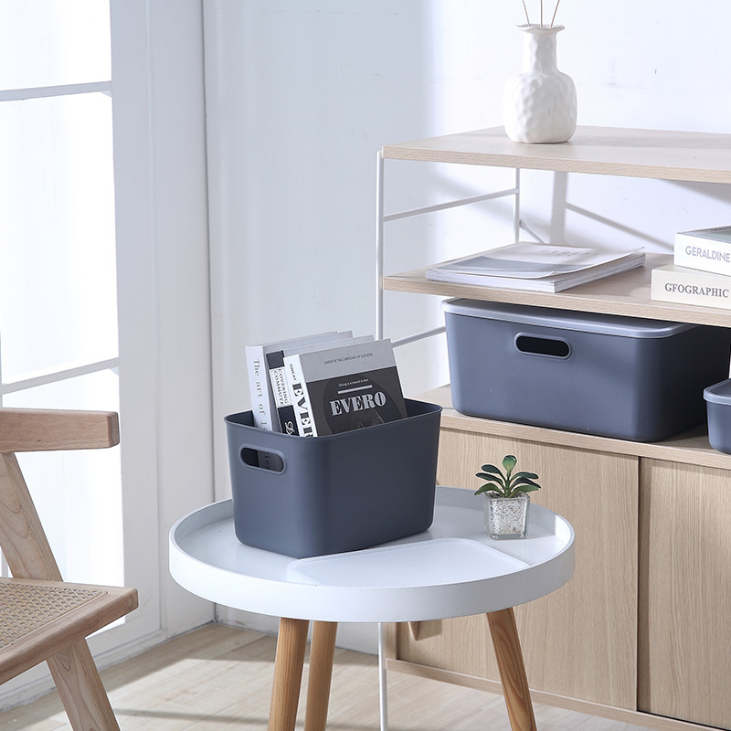 R35環保材質附蓋收納箱/灰 18x16x26cm