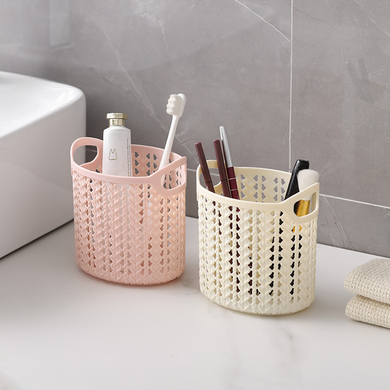 花卉圖形收納桶/圓形 12.8x13.2x9.6cm