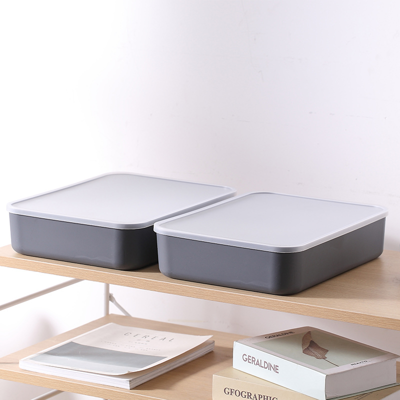 R35環保材質附蓋收納盒/灰 26x8x36.5cm