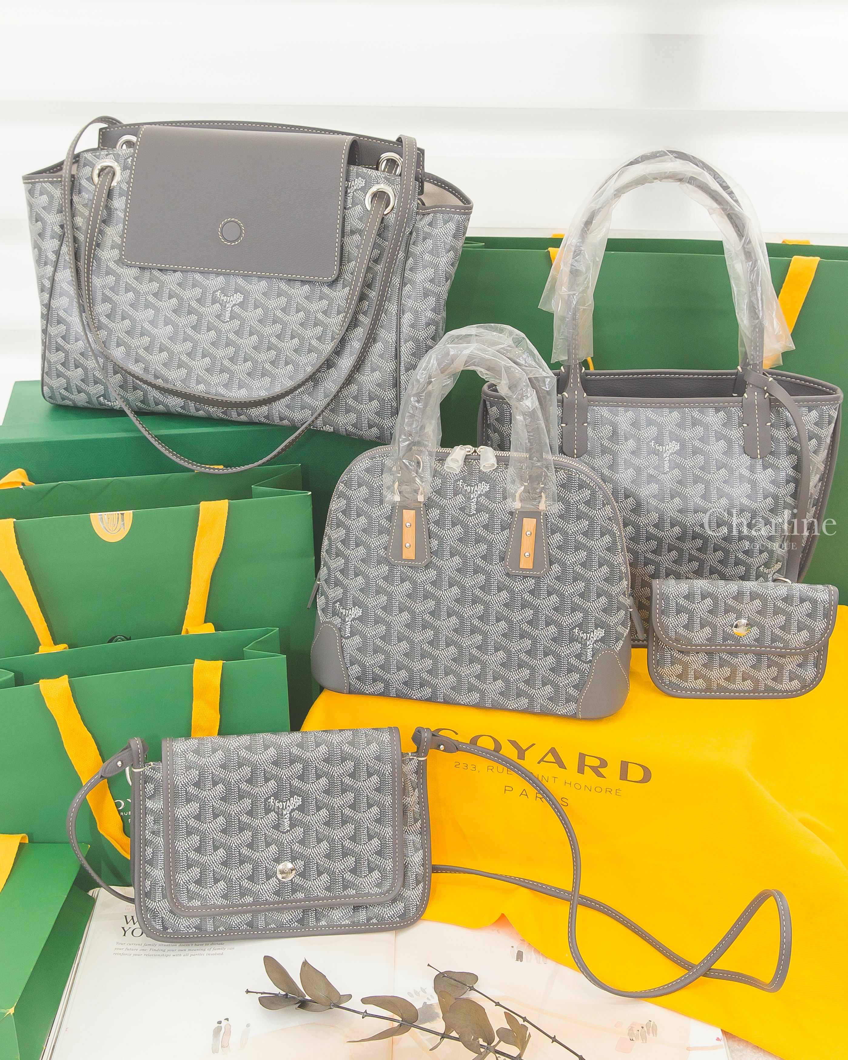 Goyard Rouette Souple Bag,Goyard Vendôme Mini Bag,Goyard Anjou Mini Bag,Goyard Plumet Pocket Wallet 灰色-Charline Boutique 精品代購