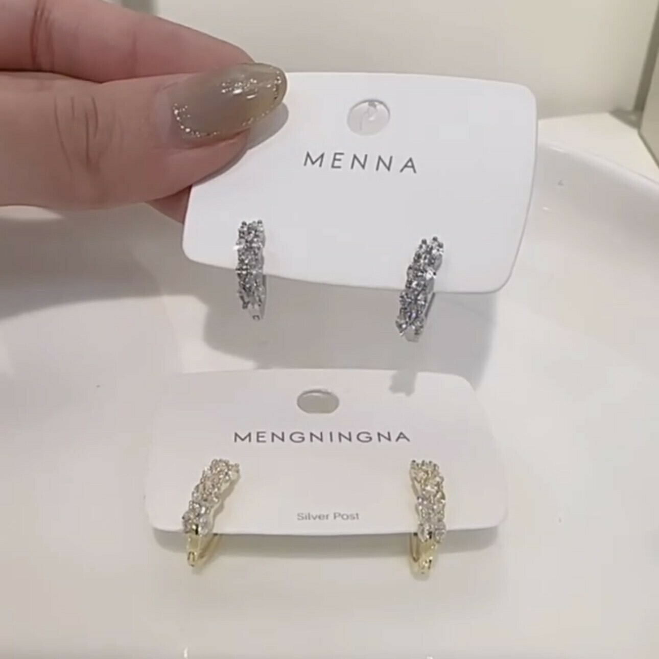 雙排馬眼鋯石易扣