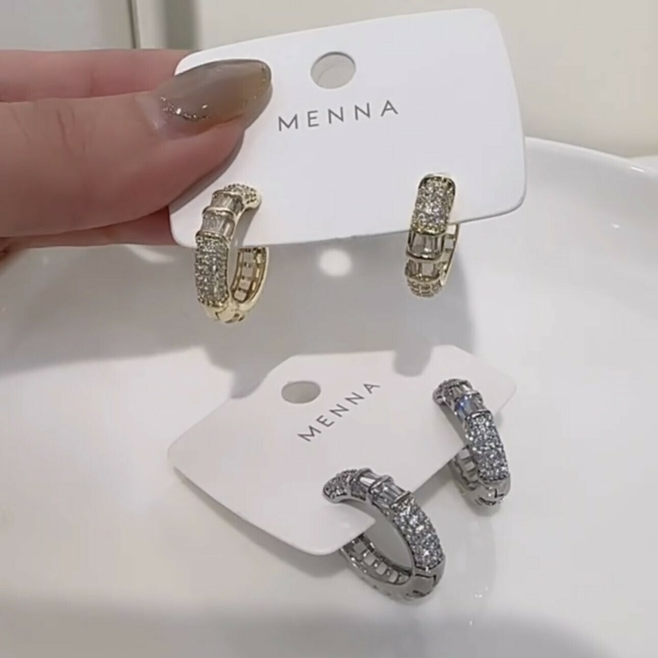 竹節鋯石滿鑽易扣