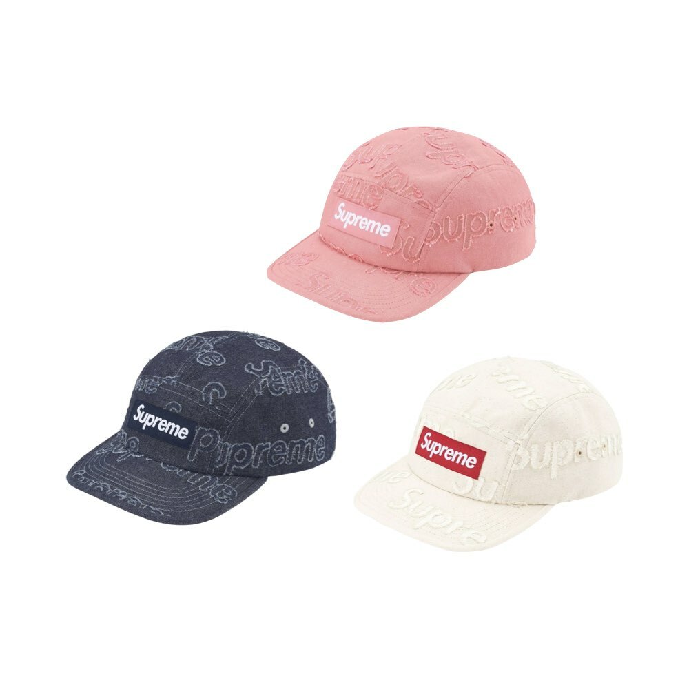 Supreme Lasered Denim Cap 滿版 帽子 粉色/米白/灰黑 FW24H25