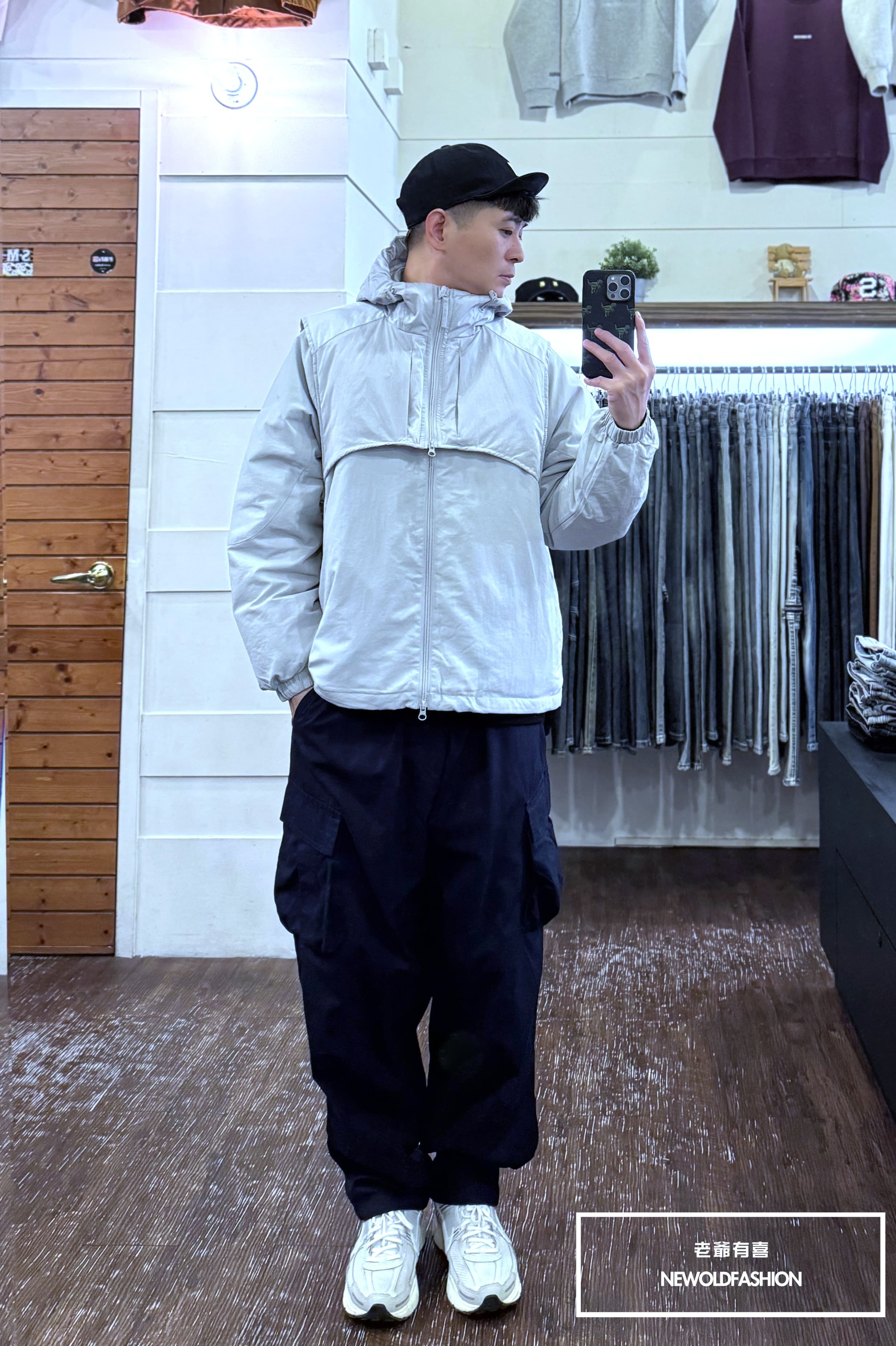 『新品上市』重磅戰術背心連帽羽絨外套-淺灰(NOF24116407)