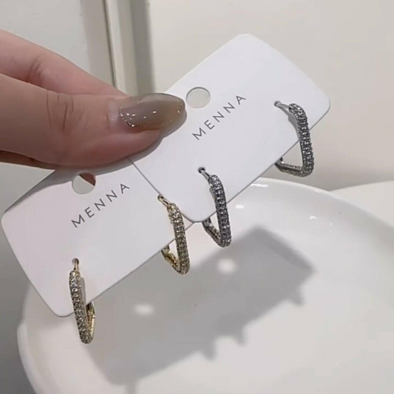 593滿鑽排鑽方形大圈易扣