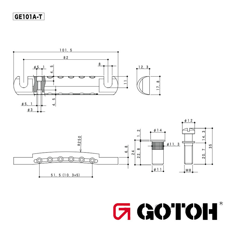 Gotoh GE101A-T GG Les Paul用 鋁製 拉弦板