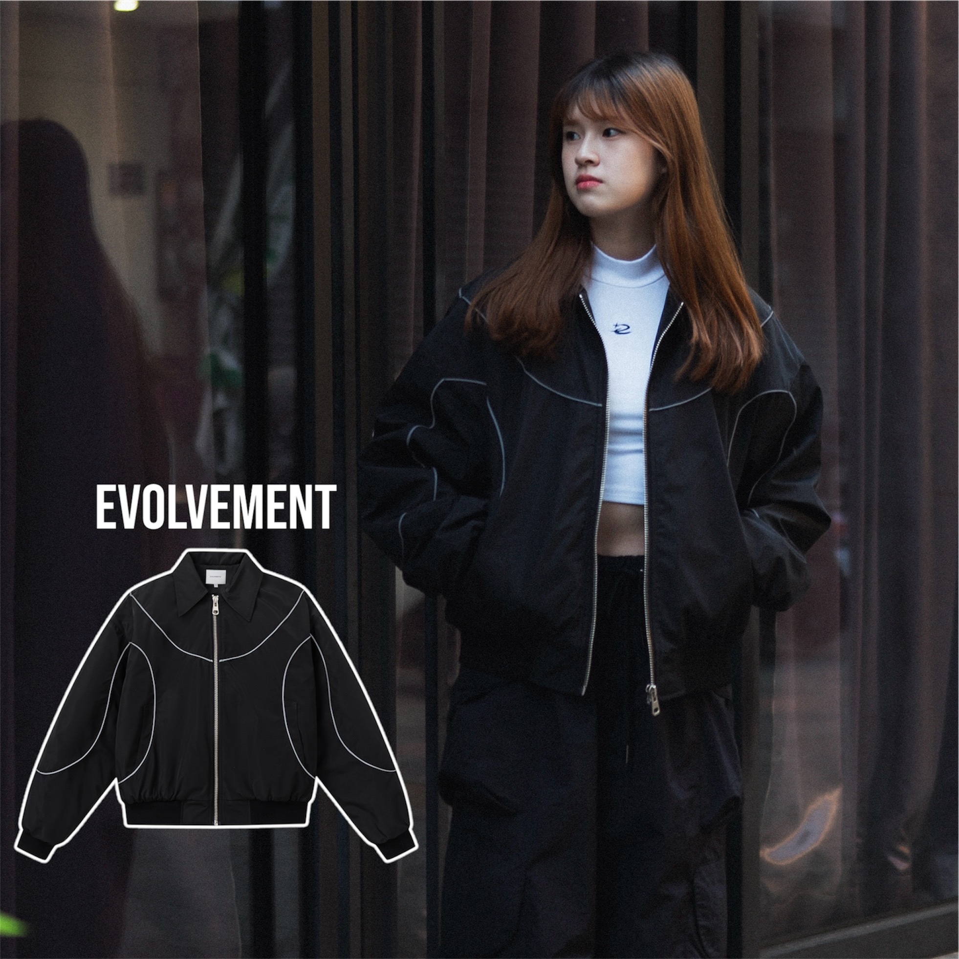 Evo反光條分割棉夾克