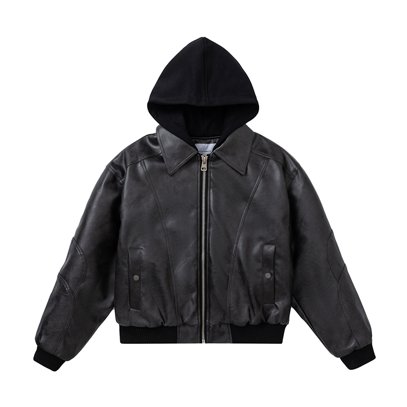 Evo復古連帽皮夾克