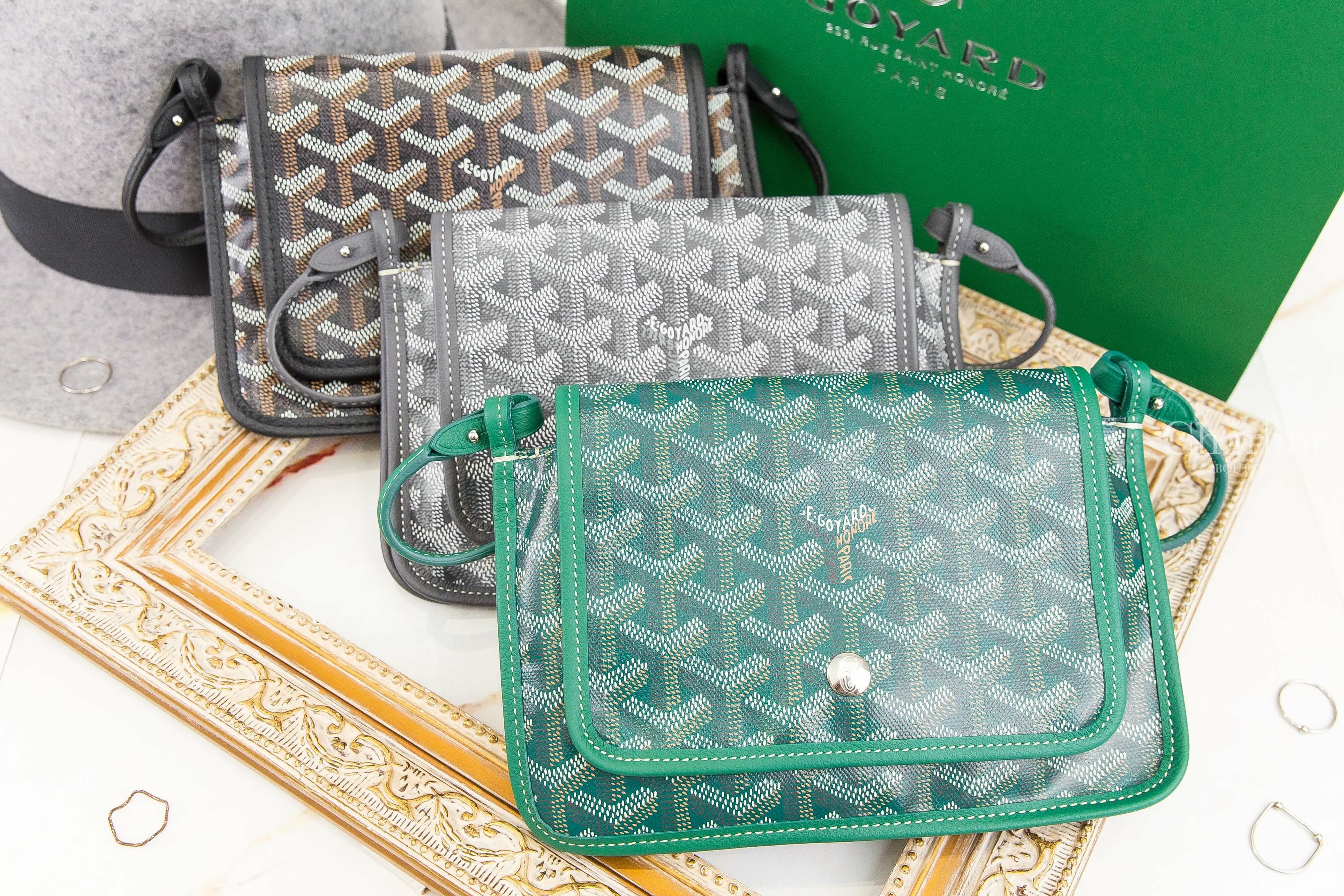 Goyard Plumet Pocket Wallet 綠色帆布小牛皮肩背包,黑色帆布小牛皮肩背包,灰色帆布小牛皮肩背包-Charline Boutique 精品代購