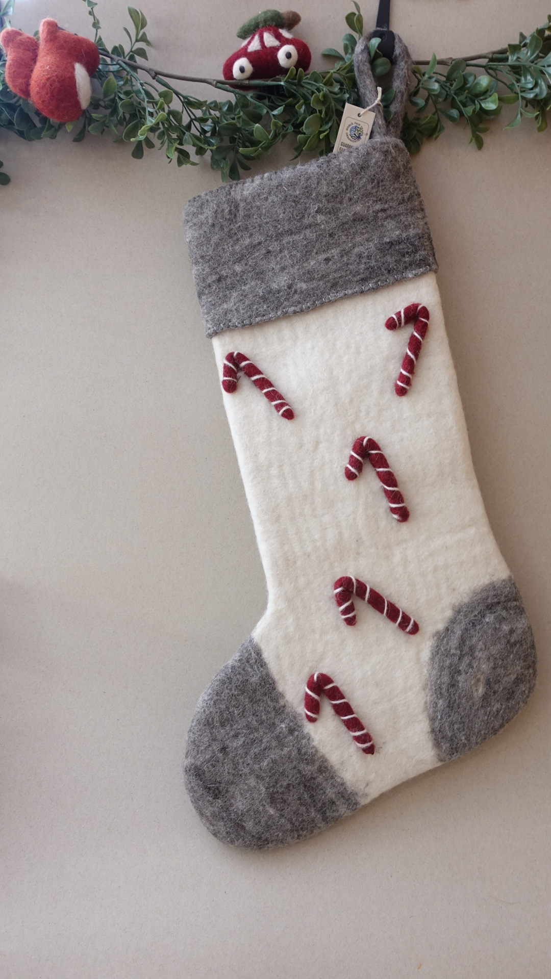 丹麥Gry&Sif 聖誕掛飾-Big Stocking w/Candy Canes(12924)