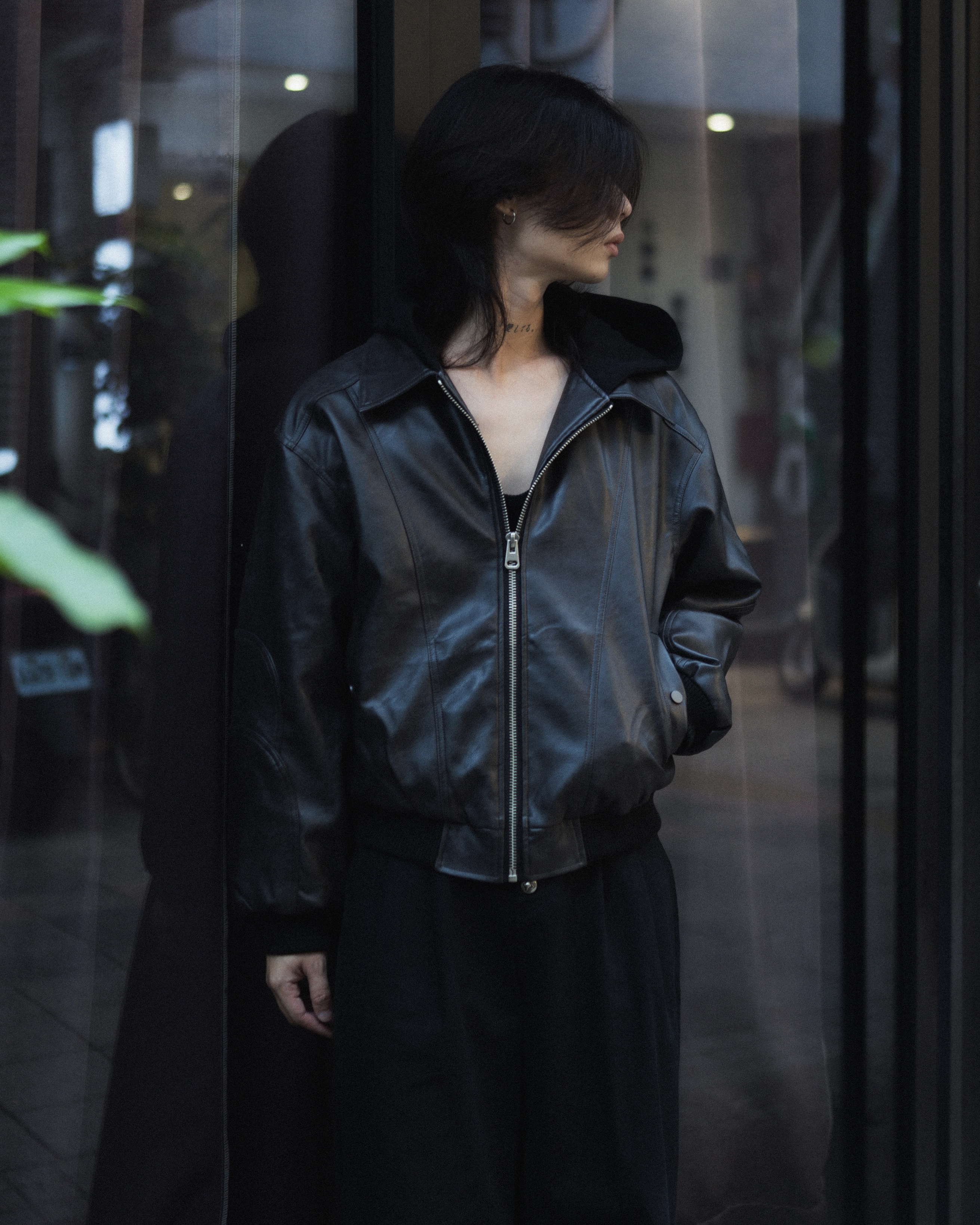 Evo復古連帽皮夾克