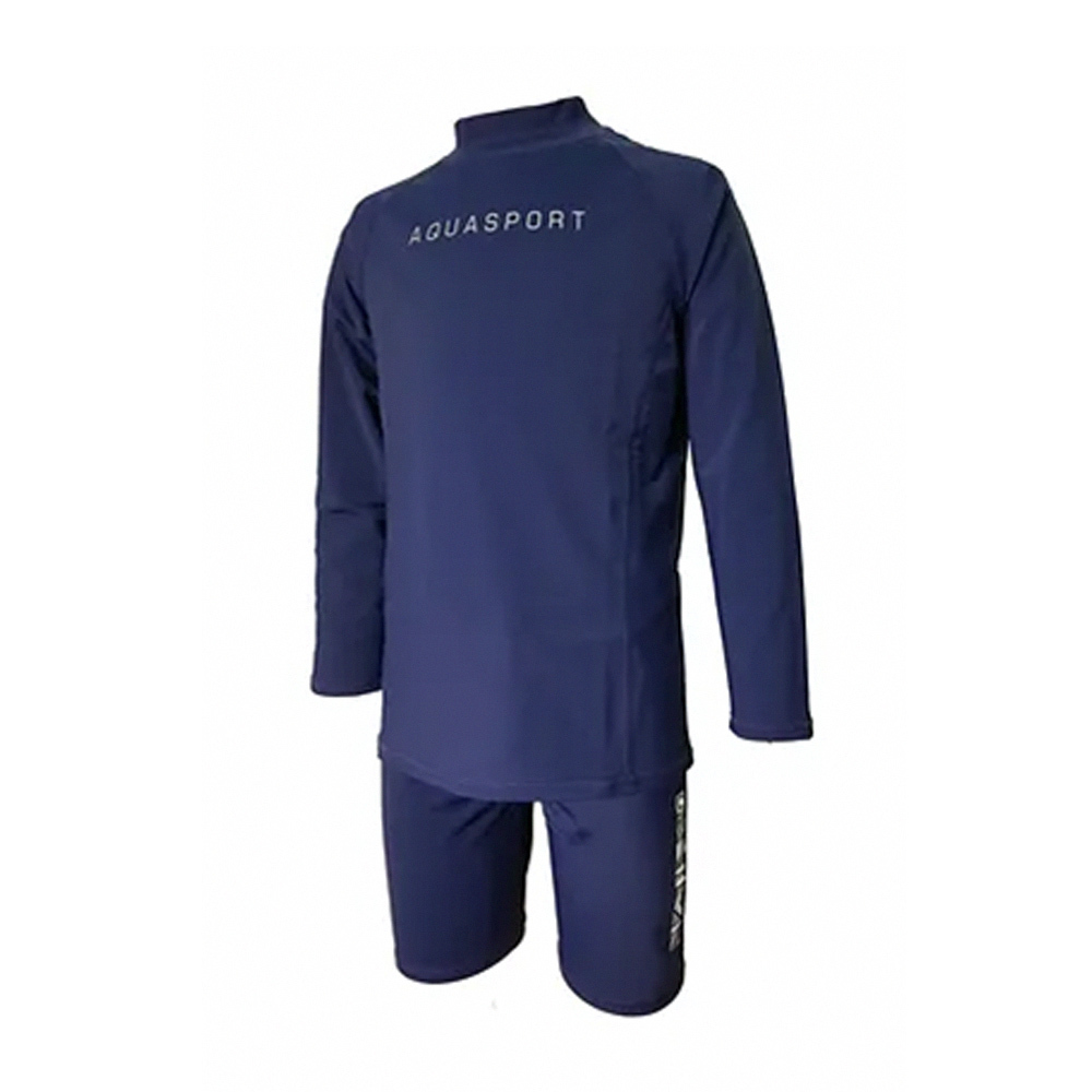 Aquasport 兒童游泳防晒長袖套裝-黑