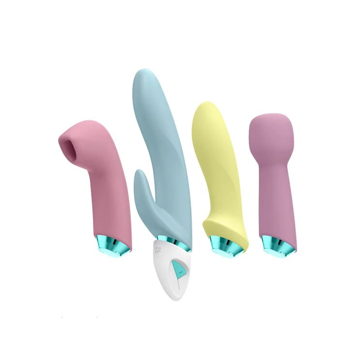 Satisfyer Faboulous Four 超級神話吸吮按摩4件套組 (金屬藍環)