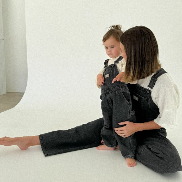 TWIN COLLECTIVE KIDS 復古牛仔連身褲 Carpenter Overall - Washed Black