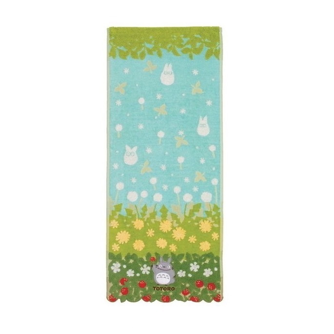 日本 丸真 宮崎駿 抗菌 純棉 長毛巾 -龍貓&莓果 34 x 75 cm
